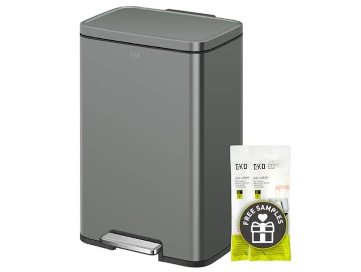 EKO Madison Nardo Mülleimer mit Innenfutter, Edelstahl, 50 l, Grau