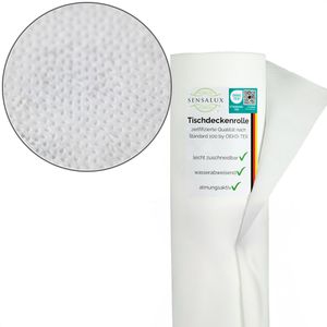 Sensalux Tischdeckenrolle 69701566, abwischbar, weiß, aus stoffähnlichem 80 g/m² PP-Vlies, 0,8 x 25 m