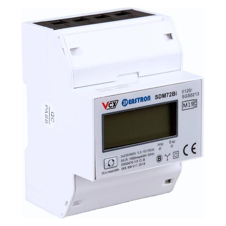 VCX Licznik energii elektrycznej (MID) 3-Fazowy 230V,100A, Pomiar dwukierunkowy (SDM 72 BI MID)