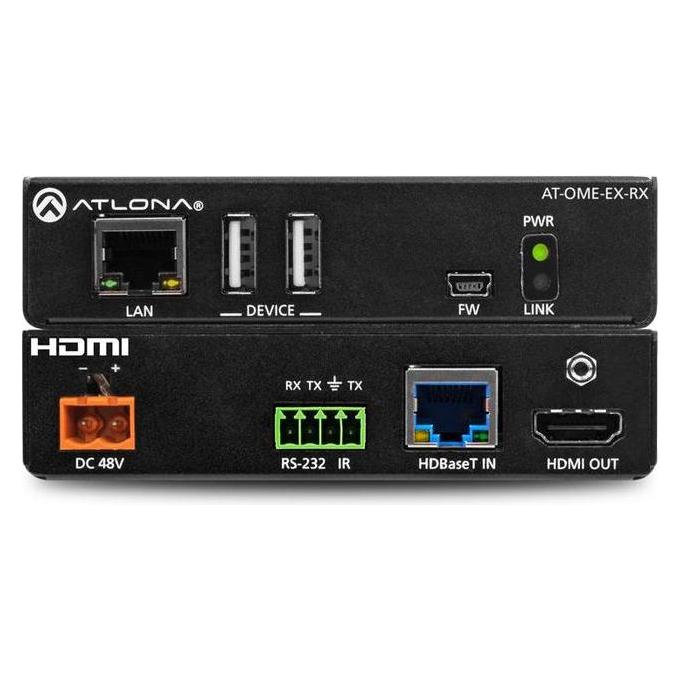 Atlona 4K/60 UHD HDMI/USB 2.0 HDBT RX, PoE/IR/RS232/LAN (0.03 m) (AT-OME-EX-RX)
