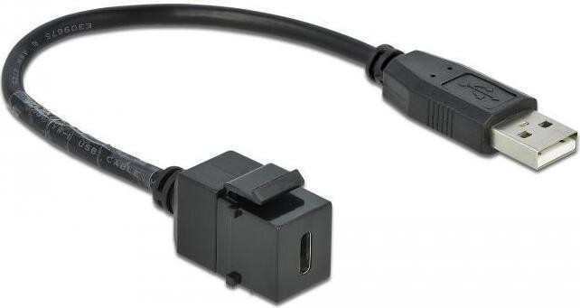 Delock 86378 USB-C naar USB-A adapter, plat, zwart