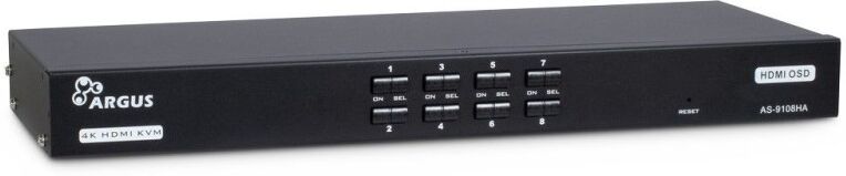 Inter-Tech AS-9108HA switch per keyboard-video-mouse (kvm) Montaggio rack Nero (88887300)