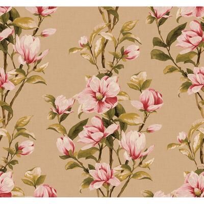 Seabrook Designs Liberty Floral Stripe Unpasted Wallpaper