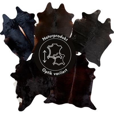 Fellteppich LUXOR LIVING "Rinderfell" Gr. 40, schwarz (schwarz, braun, gemustert), B:160cm H:2mm L:240cm, Kuhfell, Teppiche, Fellteppich, echtes Rinderfell, Naturprodukt - daher ist jedes Fell ein Einzelstück
