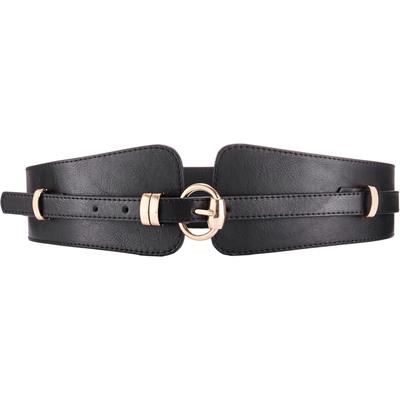 Taillengürtel LASCANA "2in1 Gürtel, Bauchgürtel, Gürtel für Kleid & Overall", Damen, Gr. 70, schwarz, Lederimitat, Gürtel, mit abnehmbarem Hüftgürtel