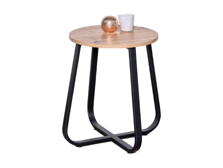 Trendstore Merle Beistelltisch mit Platte in Artisan Eiche Nachb