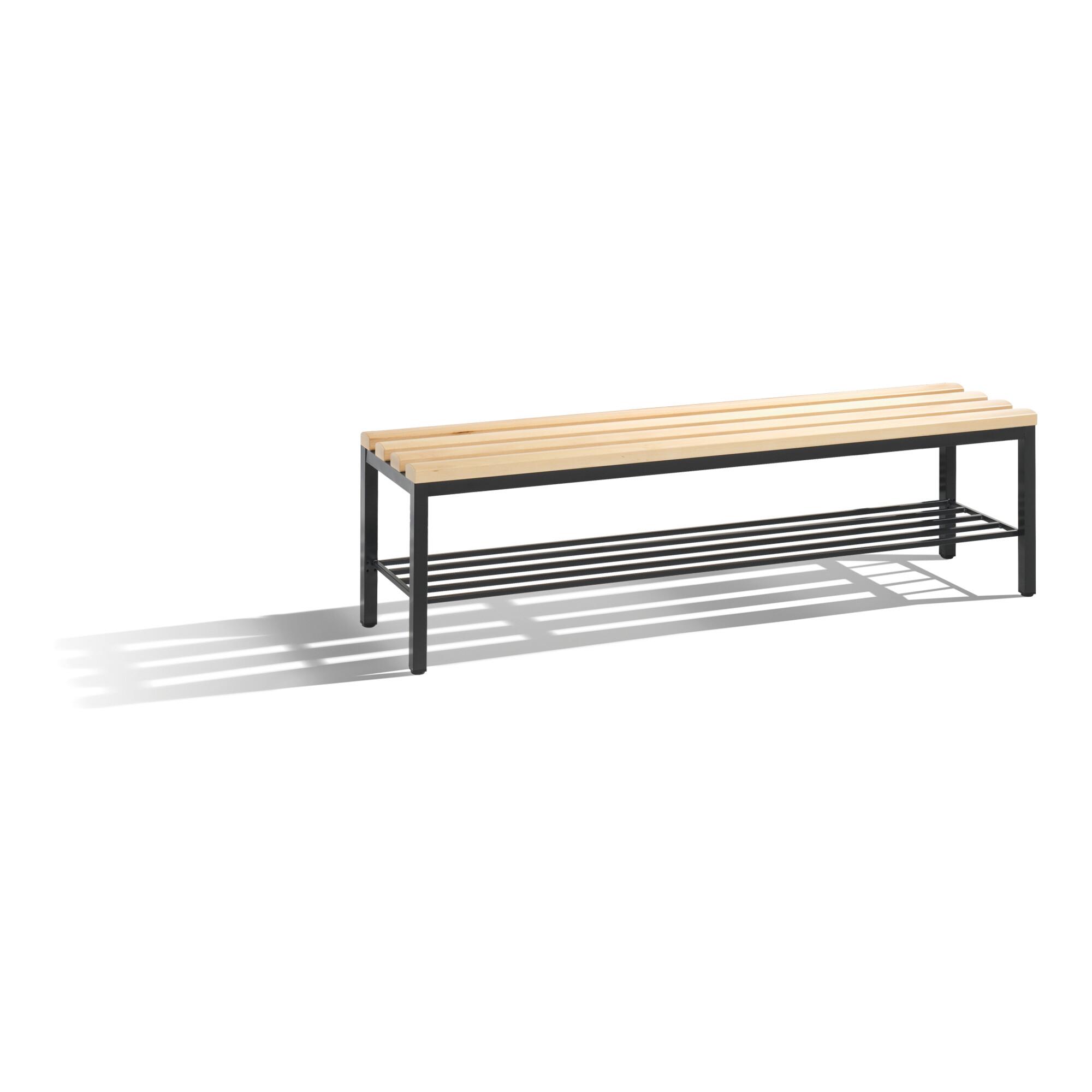 C+P Umkleidebank Basic mit Schuhrost, H420xB1500xT353mm Farbe Gestell Schwarzgrau ; C + P Möbelsysteme (8051-010|S10001)