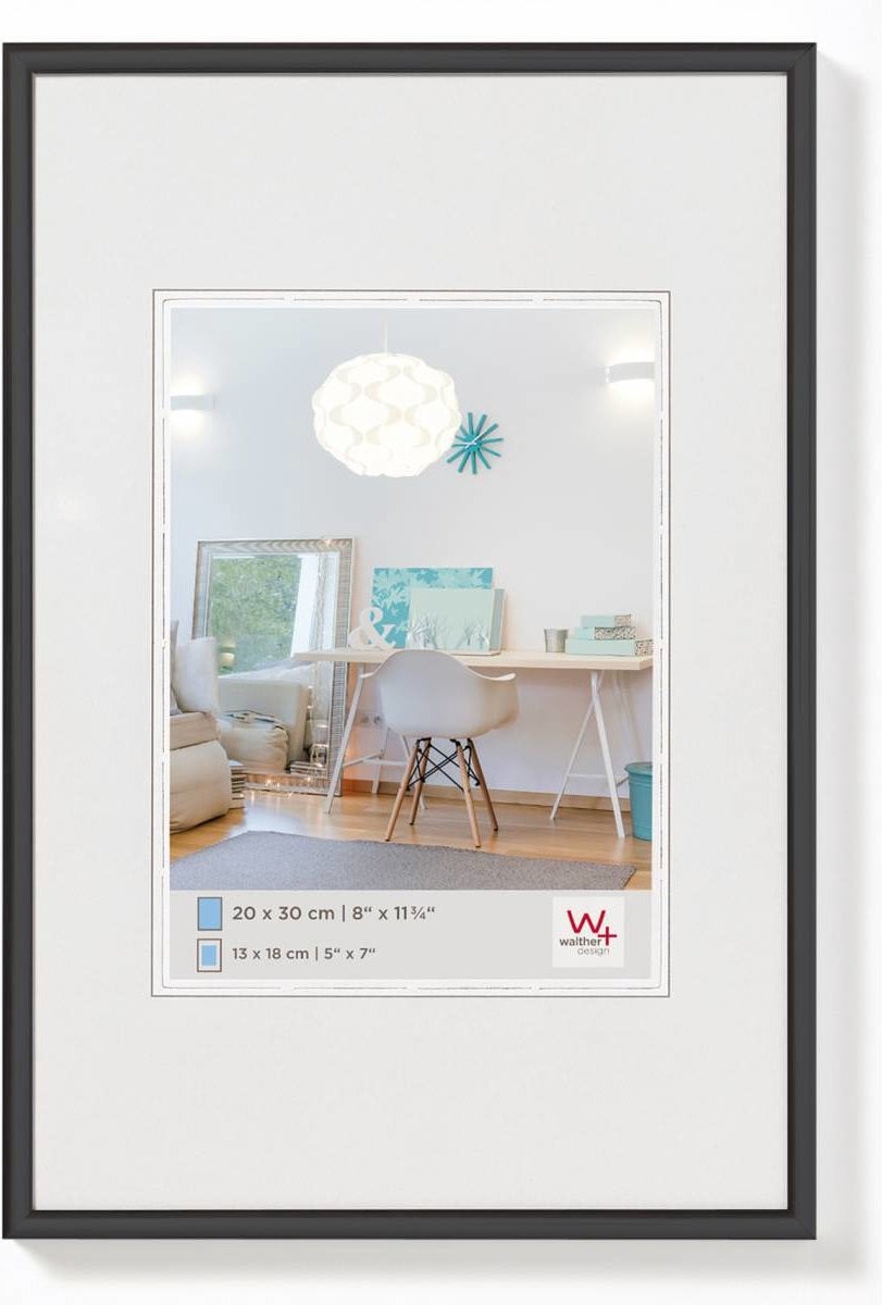 Walther Design New Lifestyle Kunststof lijst Zwart - Fotoformaat 24x30 cm