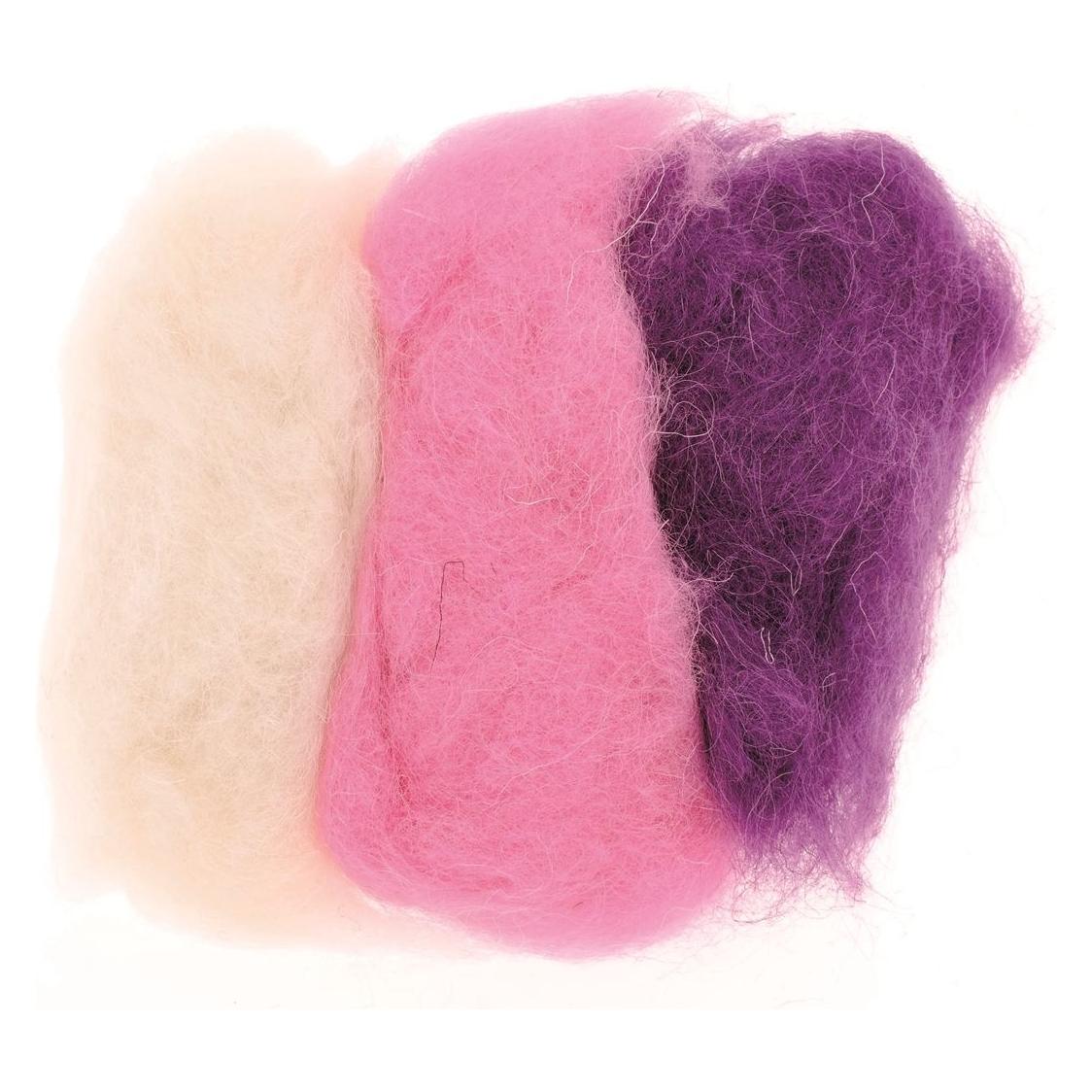 Glorex Schafwolle 3x10g rosa-lila-mix (21968127)