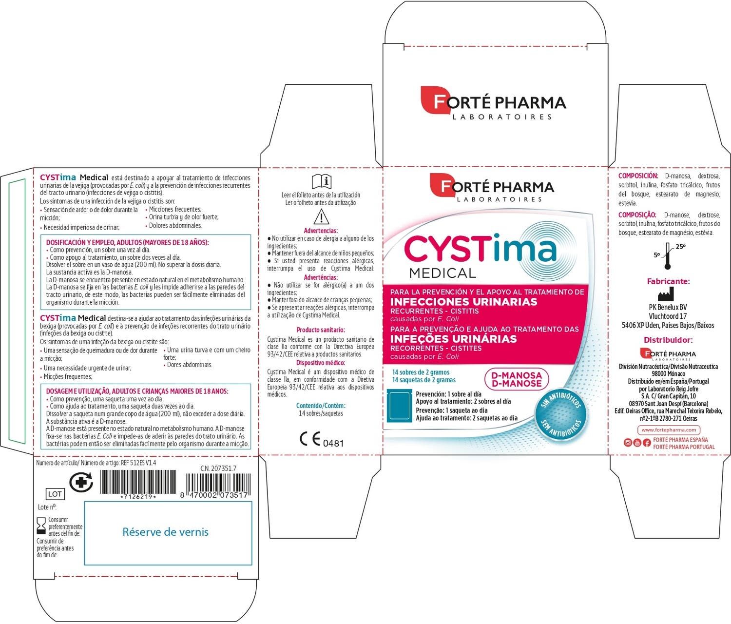 Forte Pharma Forté Pharma CYSTima Medical 14 Sobres