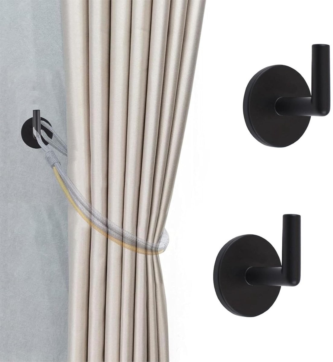 Dailygoods - Zelfklevende Gordijnhaken voor Wandmontage (4 stuks)