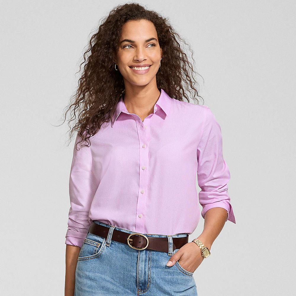 Bügelfreie Baumwoll-Bluse, Damen, size: regular, Pink, Baumwolle, by Lands' End