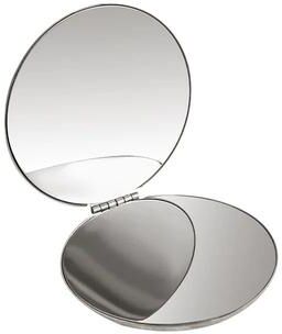 Uplift Picks Shatterproof Stainless Steel Pocket Mirror Ultra Slim Folding Travel Mirror round