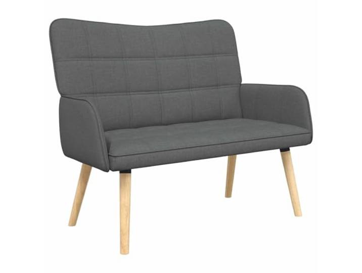 hliofuir 2-Sitzer Sofa Dunkelgrau 115 x 61 x 87 cm Stoff Polstercouch Kompakte Polstercouch fuer Wohnzimmer und Schlafzimmer mit robustem Metallrahmen und bequemer Sitzflaeche aus Stoff.