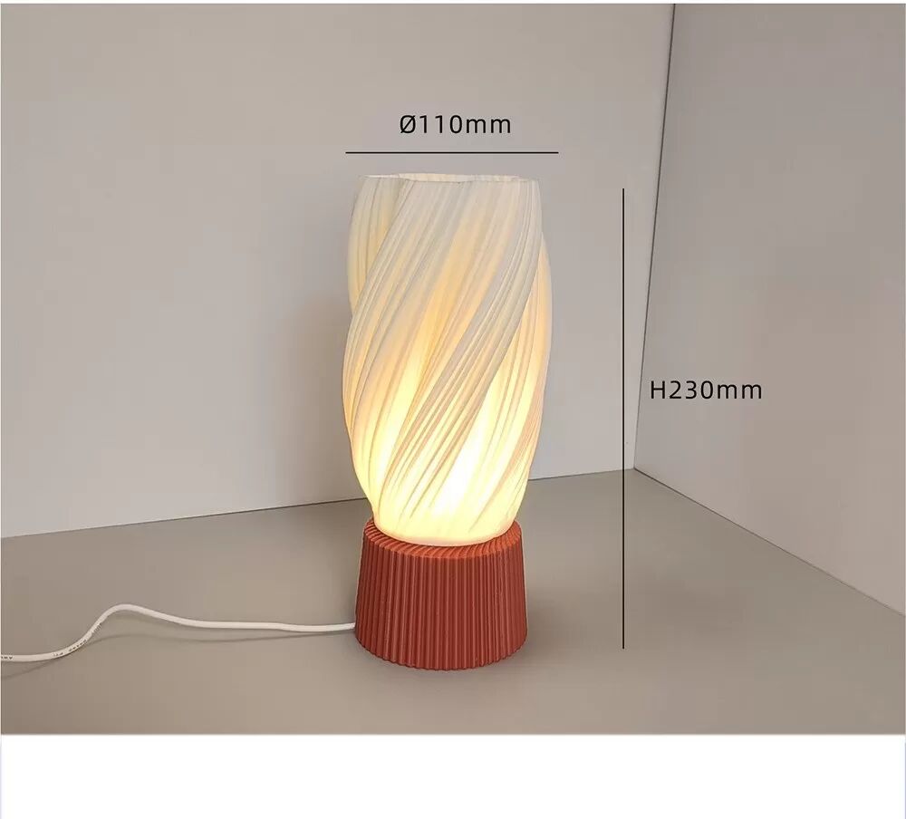 INF USB Dimmbare Tischleuchte mit 3D-Basis - Nachttischlampe im nordischen Stil