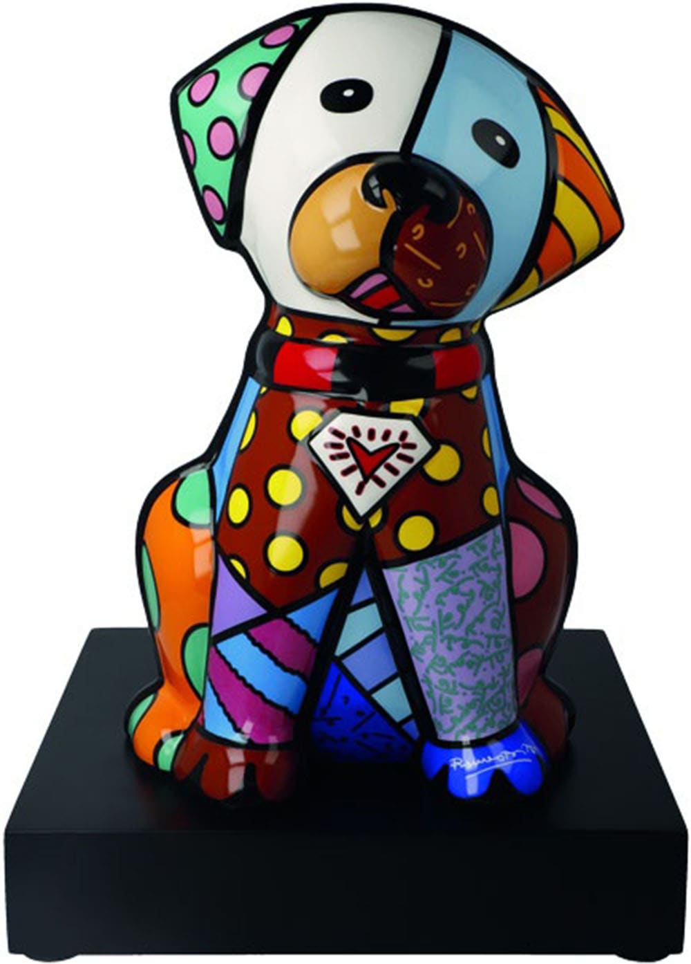 Dekofigur GOEBEL "Romero Britto - Baby Blue", bunt, B:21,5cm H:29,5cm T:19,5cm, Porzellan, Dekofiguren, Dekofigur, Limitiert auf 1.000 Stück, mit Zertifikat bunt B/H/T: 21,5cm x 29,5cm x 19,5cm