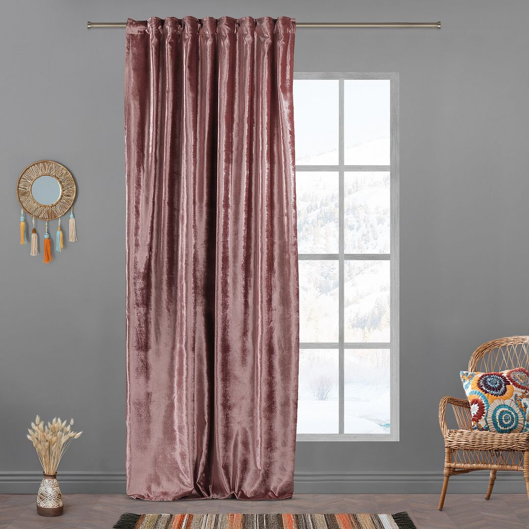 Lilijan Home & Curtain Extra Long & Extra Wide Shiny Velvet Curtain Panel (customized) Sangria 140cm Width x 350cm Drop
