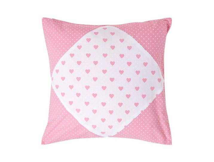 PATCHWORK-KISSENHÜLLE Herzen 60/60 cm