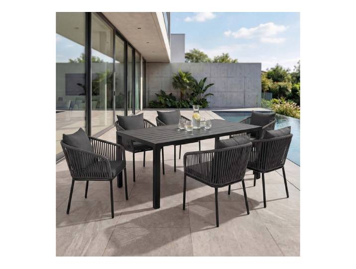 MCW Sitzgruppe MCW-N41-6, (Set, 7-tlg., 7-teilig), Inklusive Sitzkissen mit wasserabweisendem Bezug