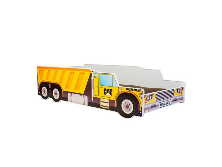 Lit simple enfant - 1001Jouets - Camion de chantier - 140x70 cm - Matelas inclus - 1 place