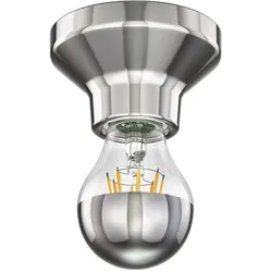 ledscom.de LED Deckenleuchte Elektra Porzellan silber inkl. E27 Kopfspiegel Lampe 667lm warm-weiß