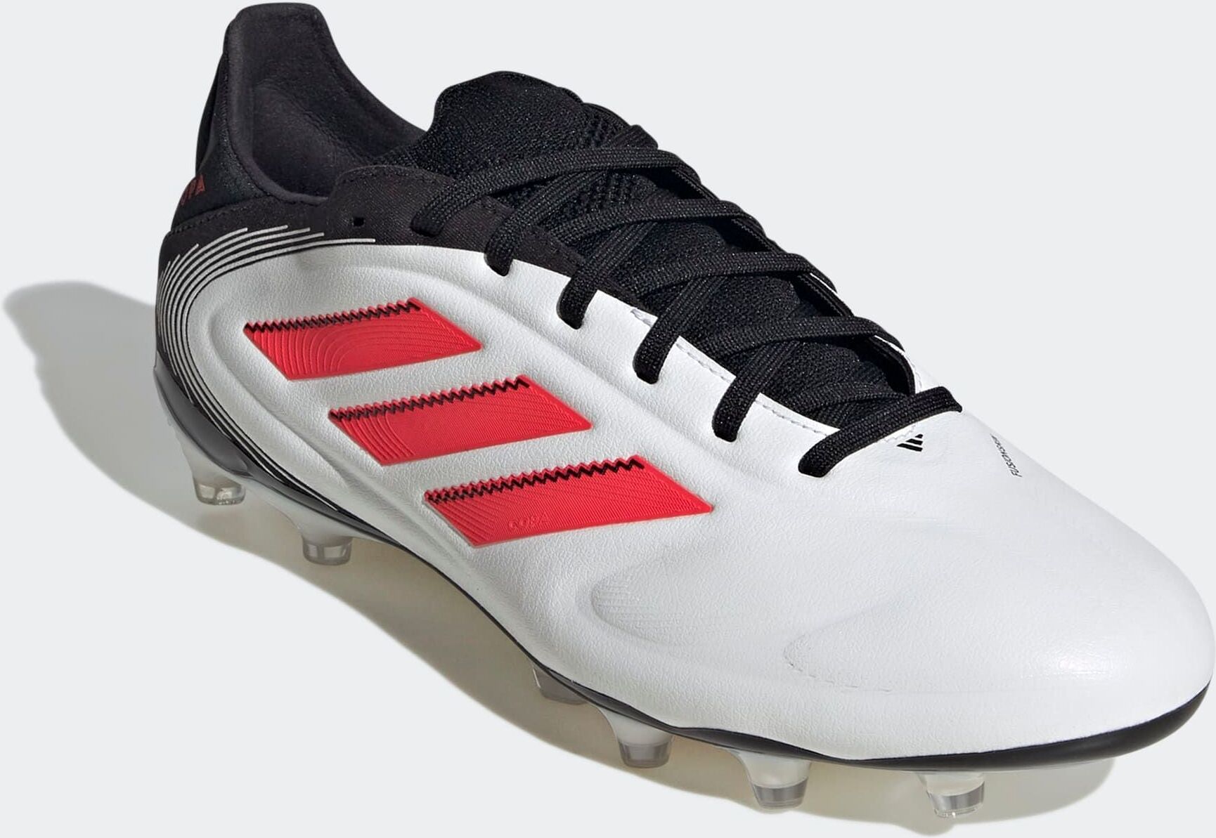 Fussballschuh ADIDAS PERFORMANCE "COPA PURE 3 PRO FG", Gr. 40, weiss (cloud weiß, lucid rot, core schwarz), Leder, Synthetik, Schuhe Fussballschuh, für Rasenplätze cloud weiß, lucid rot, core schwarz 40