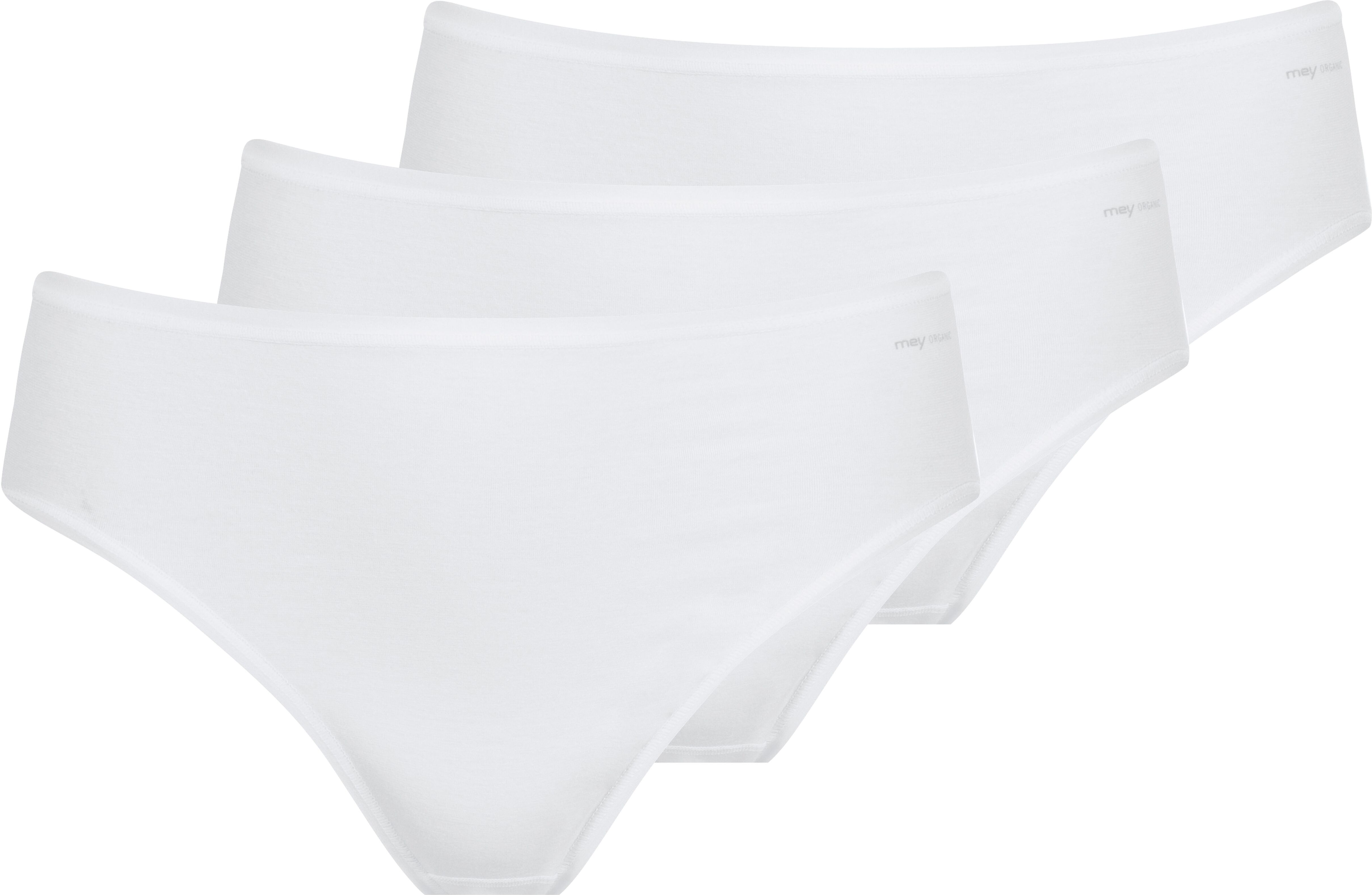 Hipster MEY "SUPERFINE ORGANIC", Damen, Gr. 42, Single Jersey, weiß, Single Jersey, Obermaterial: 92% Baumwolle, 8% Elasthan, unifarben, körpernah, Unterhosen Hipster, American-Pants mit tiefem Taillensitz