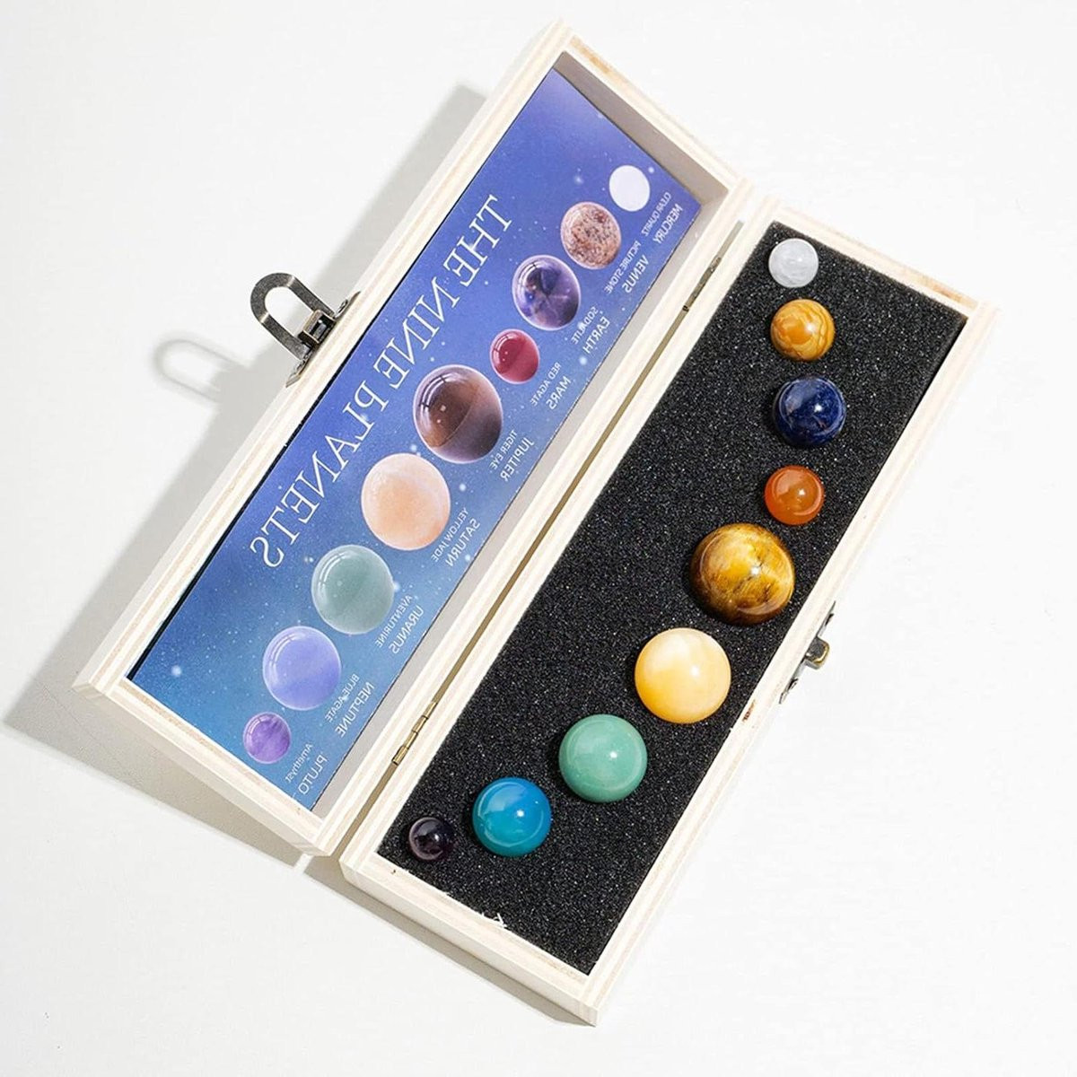 Zonnestelsel Edelstenen Planeten Set met 9 Natuurstenen - Multicolor Decoratie voor op Tafel