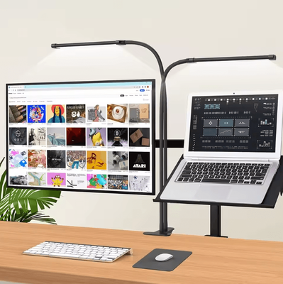 Uplift Curations Portable Foldable Clip On LED Desk Lamp With Timer For Study Reading And Office black 1 Head
