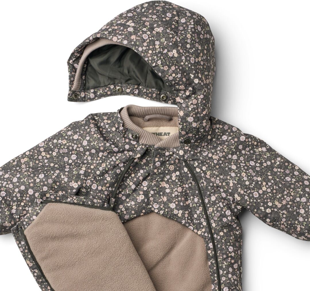 Outdoorjacke WHEAT "Jacket Sascha", Baby, Gr. 80, bunt (schwarz sea open flowers), Web, Obermaterial: 100% Polyester, bedruckt, geblümt, normal normal, elastischer Bund, Jacken Outdoorjacke, wasserdicht, atmungsaktiv und leicht wattiert schwarz sea open f