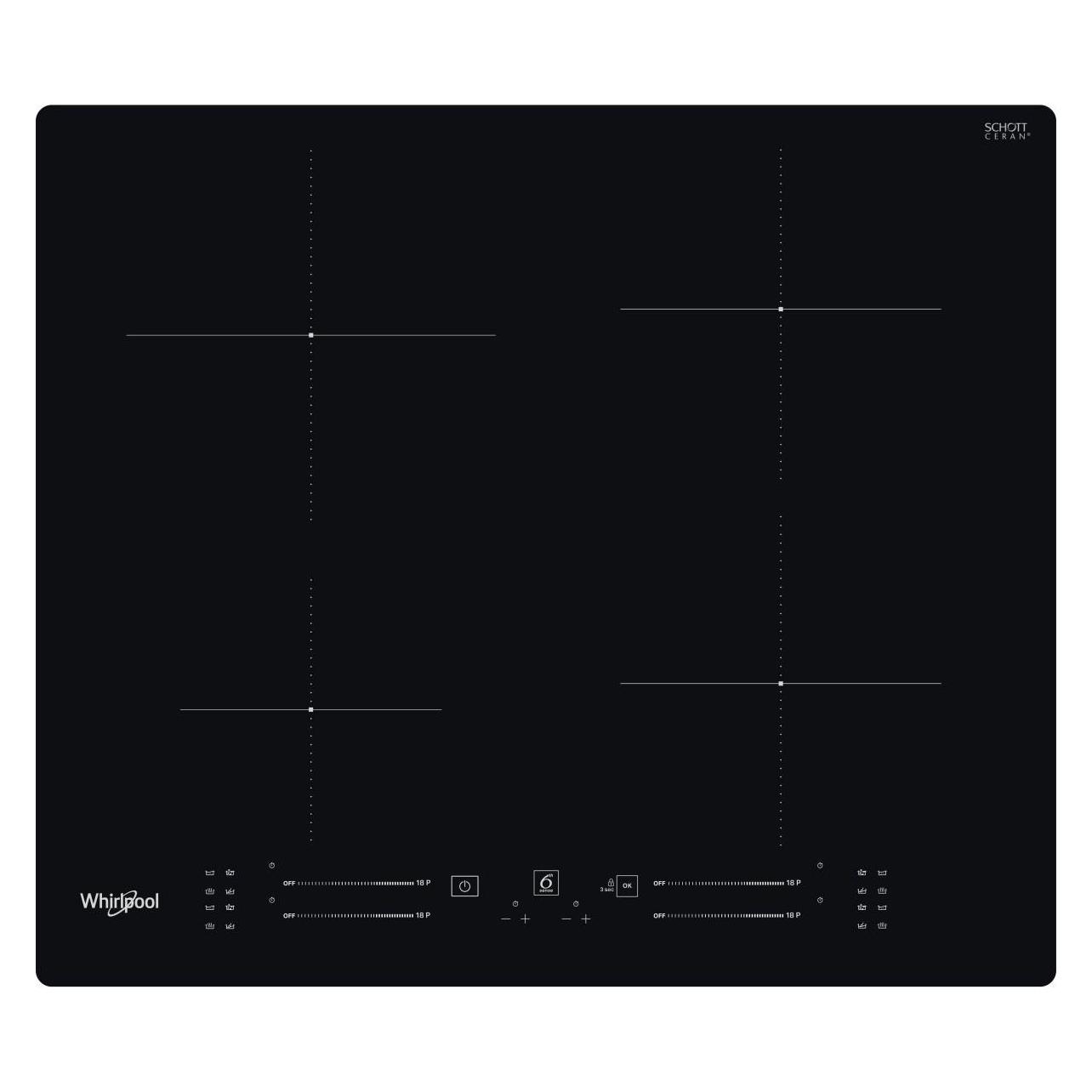 Whirlpool Induction glass ceramic hob WSS4060BF (59 cm, Induktionskochfeld) (WSS4060BF)
