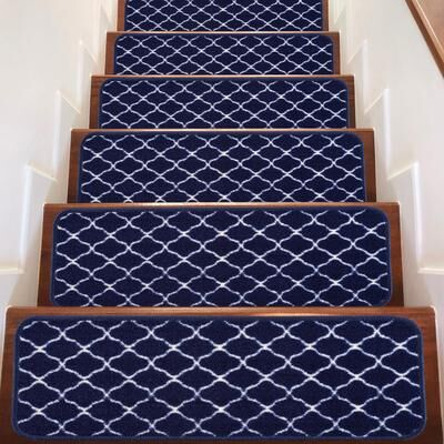 "Beverly Rug Non Slip Carpet Stair Treads 8.5""x26"" Trellis Pattern"