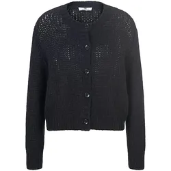 Strickjacke überschnittener Schulter Peter Hahn schwarz, 36