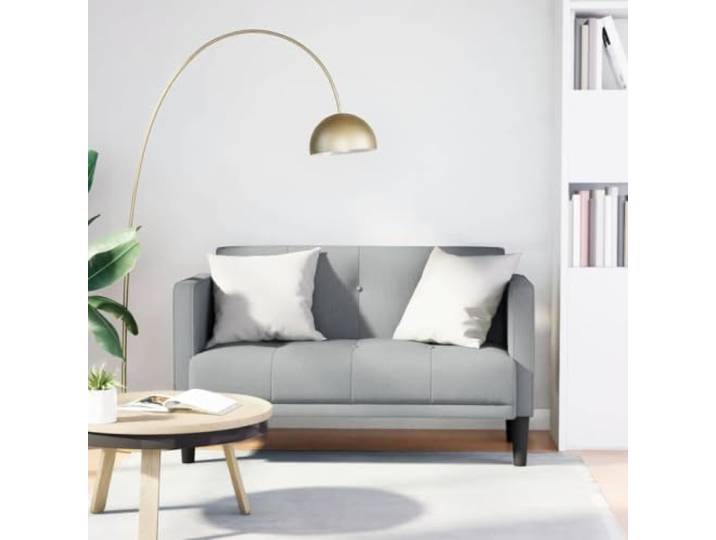 HEFZGDB Zweisitzer-Sofa Hellgrau 111 cm Stoffbezug Modernes Wohnzimmer Sofa mit Polyestergewebe Atmungsaktiv Strapazierfähig Komfortabel Schaumstoff Federung Stützende Sitzfläche
