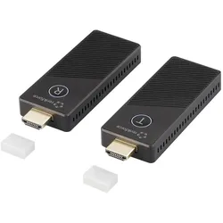 Renkforce RF-HDMID-500 HDMI-Funkübertragung (Set) 30 m 5.8 GHz 3840 x 2160 Pixel (0.09 m), Videokabel, Schwarz
