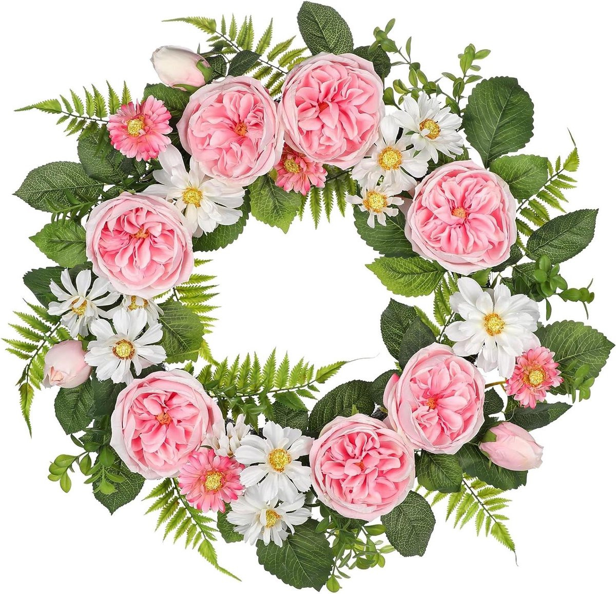 Decoratieve kunstbloemenkrans voor een natuurlijk uiterlijk, diameter: 61 cm