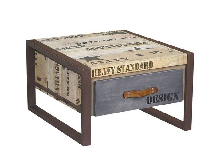 Massivmoebel24 Couchtisch FACTORY Mango Massivholz natur (Massivholz montiert 17 kg FACTORY #127), Mango 60x60x40 cm (BxTxH) natur bedruckt