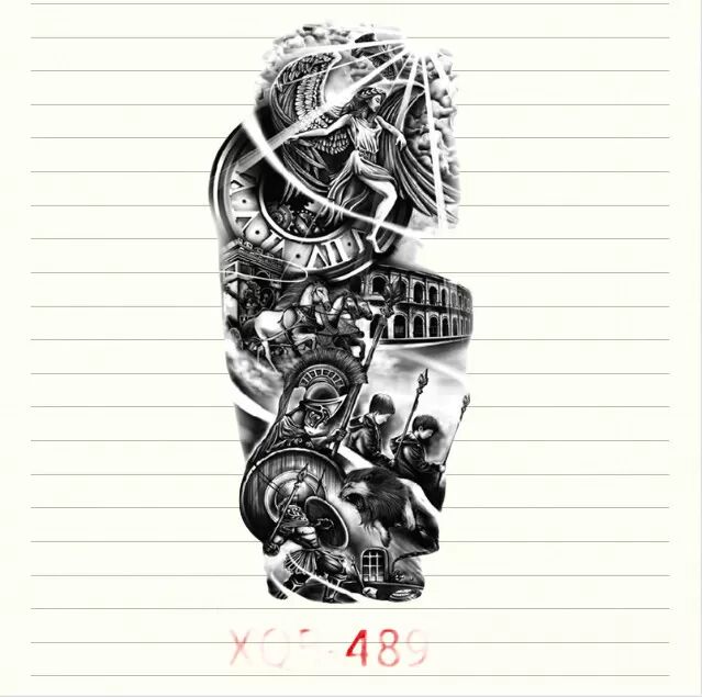 INF Pack de 6 feuilles de tatouages temporaires 14 modèle