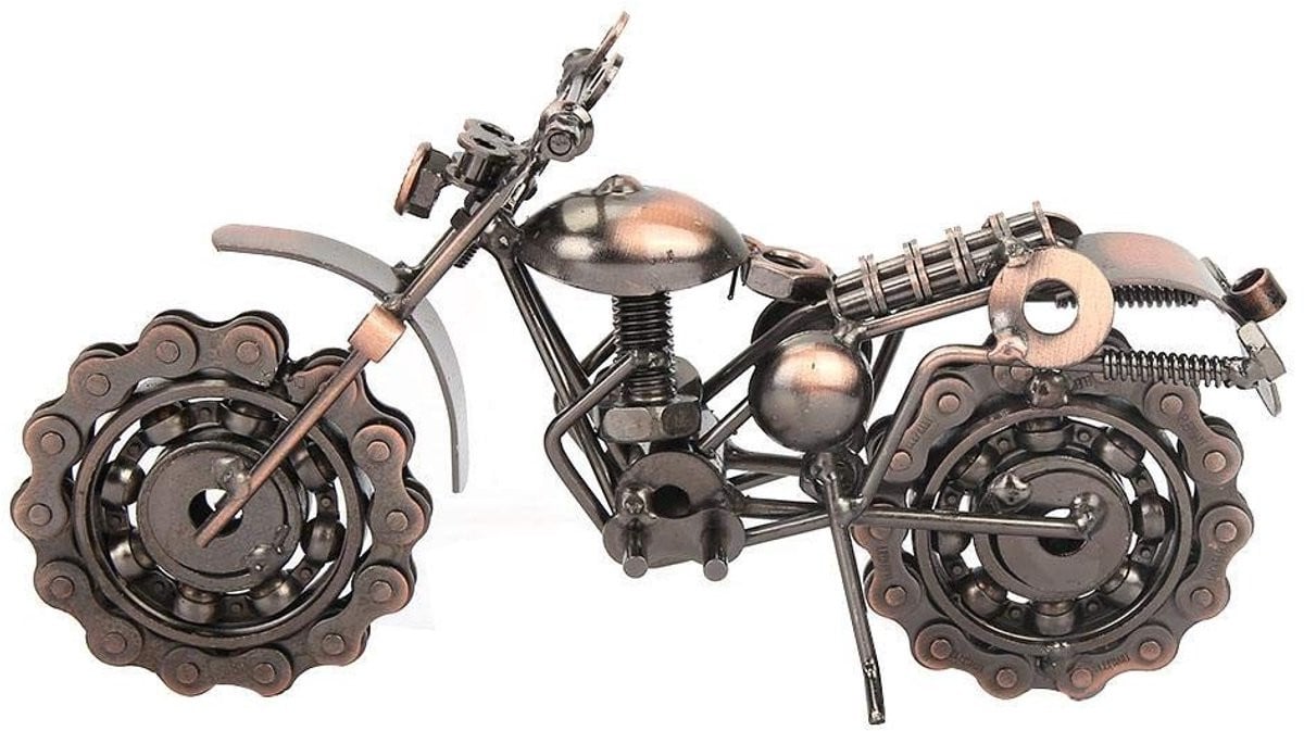 Dailygoods Vintage Design Motorfiets Bronzen Kunst Sculptuur Decoratieve Tafellamp voor in de Woonkamer