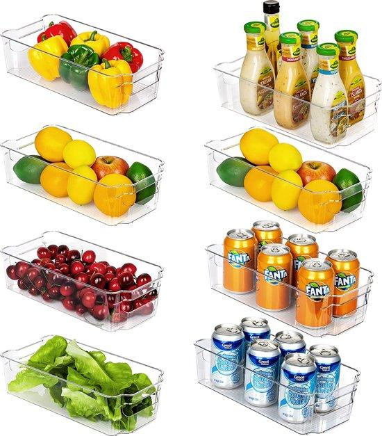 Unyqoos Koelkastorganizer set, 8-delig, stapelbaar, BPA-vrij