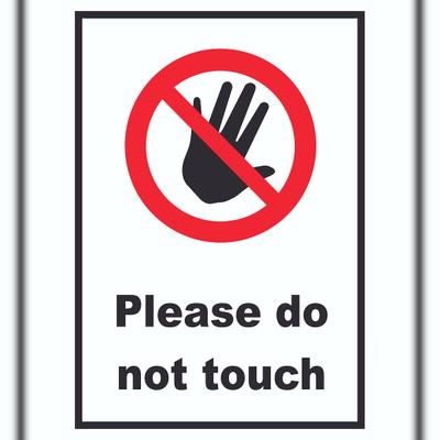 HB-Druck Do not touch Schild A1 Rückseite selbstklebend
