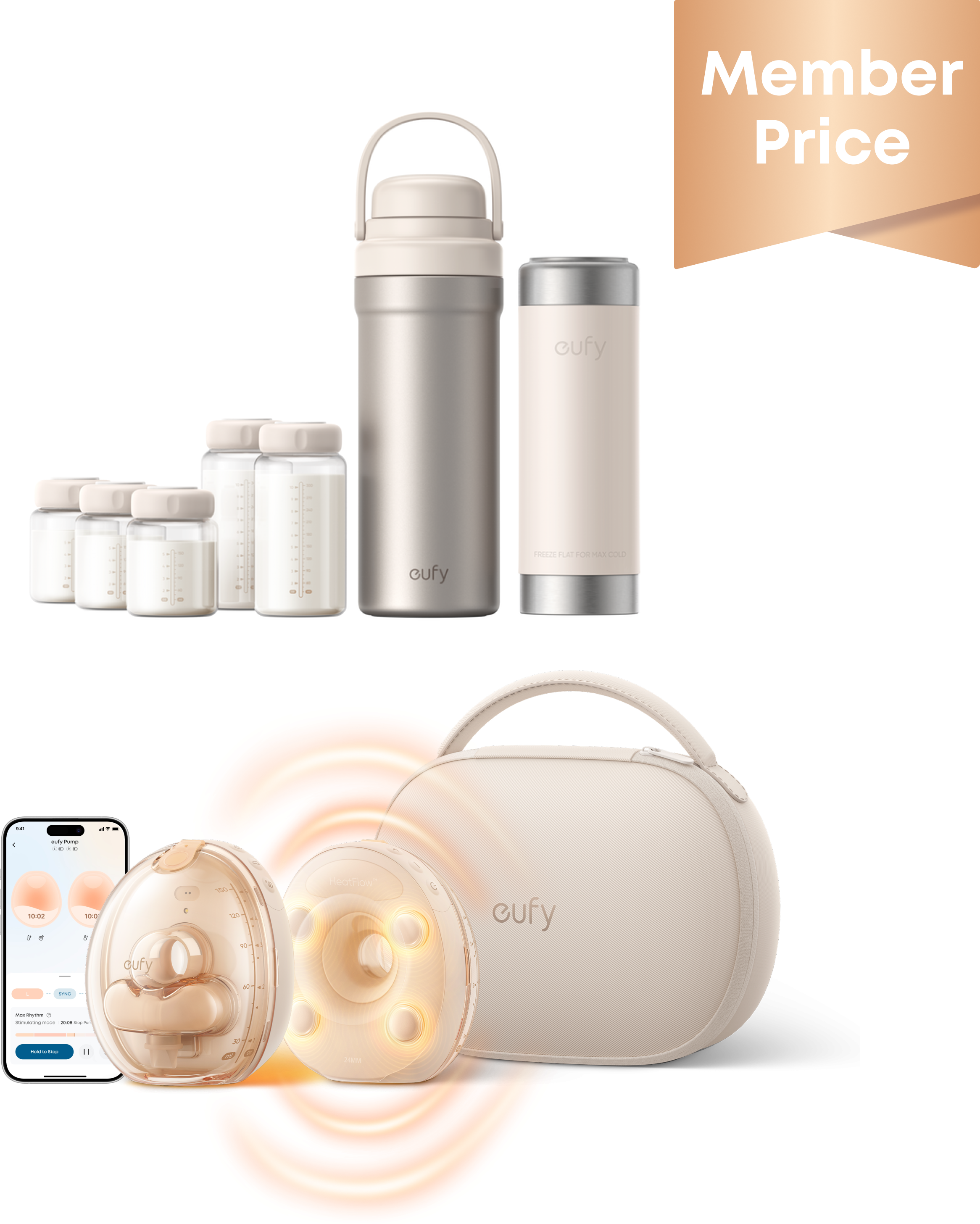 eufy S2 Pro Breast Pump + E10 Portable Milk Cooler