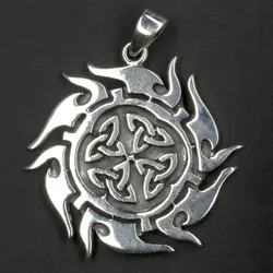 Drachensilber keltische Sonne Schmuck Anhänger aus 925 Silber - Silber