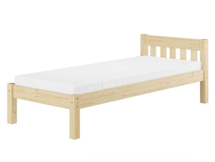 Einzelbett Holzbett 100 x 200 cm Echtholzbett Kiefer Unbehandelt