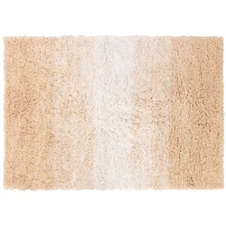 Casa Pura Badteppich Wave   Rutschsicher & schnelltrocknend   Beige/Weiß