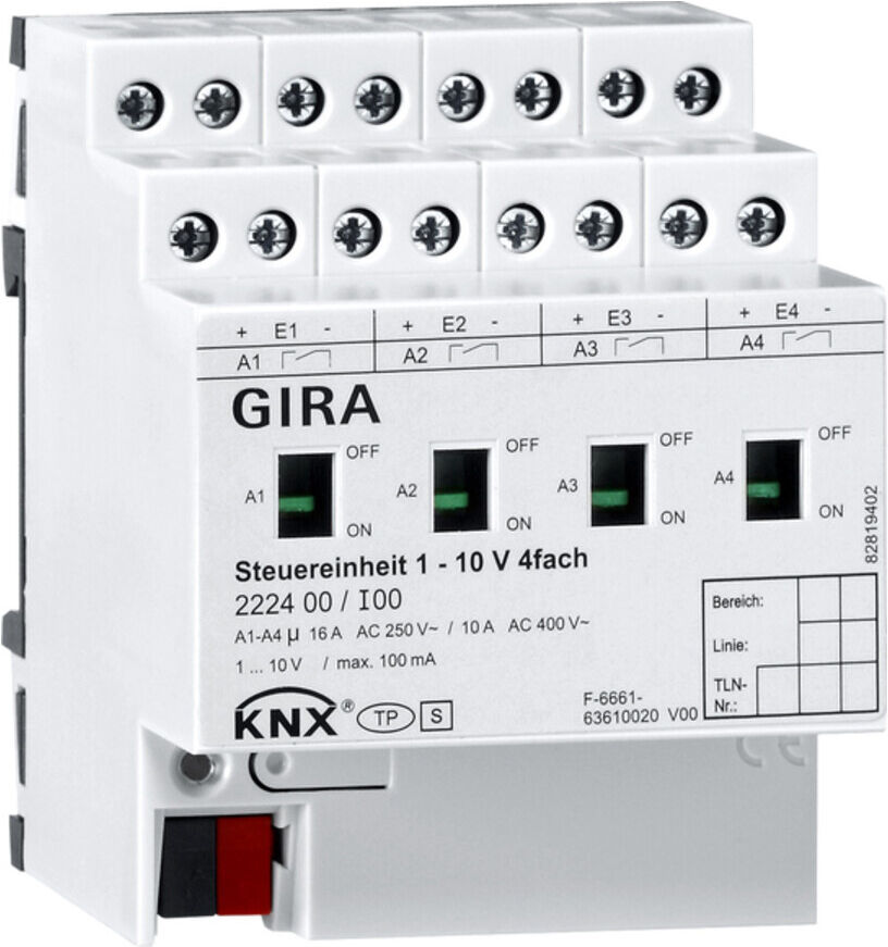 Gira Steuereinheit 1-10V 4fach Hand KNX 222400)