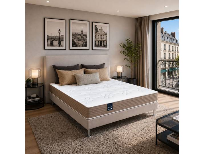 Matelas 80x200 cm ressorts ensachés ferme Dunlopillo Jasmin