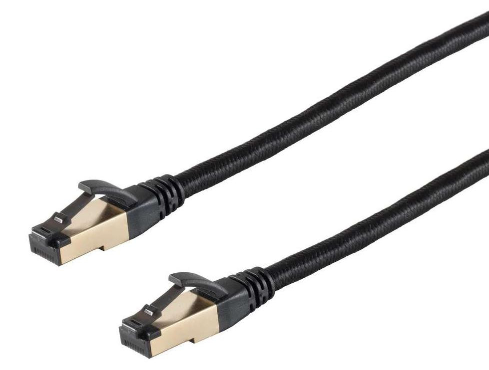 SCONN BlackBaumwolle Cat. 6A patchkabel, 2 meter