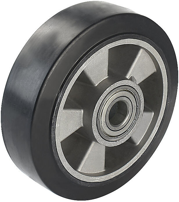 Elastik-Vollgummi-Reifen, schwarz, Präzisionskugellager, Rad-Ø x Breite 200 x 50 mm Proroll
