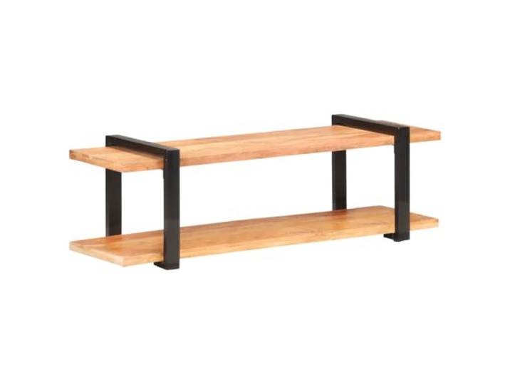 KGFHERENB TV-Schrank Lowboard Akazie Massivholz Fernsehtisch 130x40x40 cm Industrieller TV-Tisch mit robuster Eisenbasis und praktischer Medienablage für Wohnbereich und Schlafzimmer.